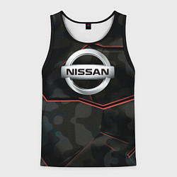 Майка-безрукавка мужская Nissan xtrail, цвет: 3D-черный