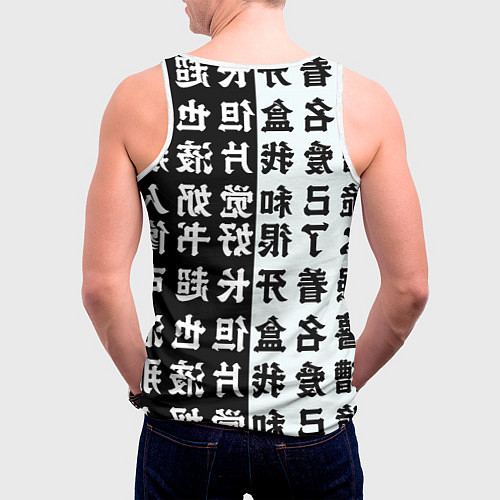 Мужская майка без рукавов ZERO TWO с чупачупсом на Иероглифах Любимый во фра / 3D-Белый – фото 4
