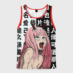 Майка-безрукавка мужская AHEGAO ZERO TWO Зеро ту ахегао, цвет: 3D-красный
