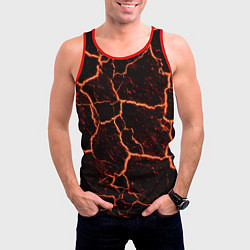 Майка-безрукавка мужская Раскаленная лаваhot lava, цвет: 3D-красный — фото 2