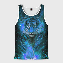 Мужская майка без рукавов Водяной голубой Тигр