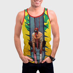 Майка-безрукавка мужская Chainsaw Man - Дэндзи, цвет: 3D-красный — фото 2