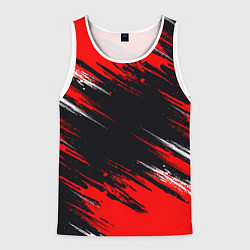 Майка-безрукавка мужская БЕЛО-КРАСНАЯ КРАСКА, цвет: 3D-белый