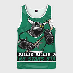 Майка-безрукавка мужская Dallas Stars, Даллас Старз, цвет: 3D-белый