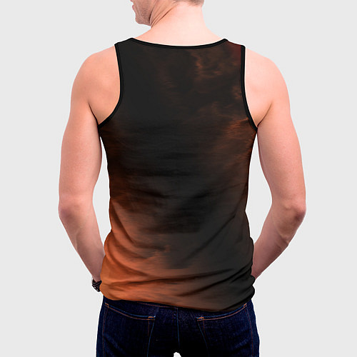 Мужская майка без рукавов BUBBLE KVASS - СКАЛА Пламя / 3D-Черный – фото 4