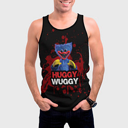 Майка-безрукавка мужская 3D Хаги ваги Huggy Wuggy Poppy Playtime, цвет: 3D-черный — фото 2