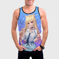 Майка-безрукавка мужская Эта фарфоровая кукла влюбилась, цвет: 3D-черный — фото 2