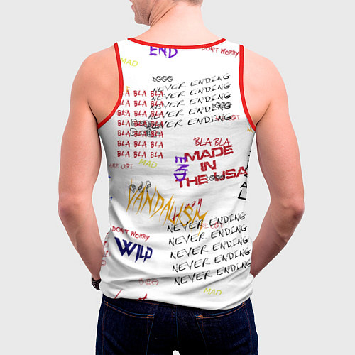 Мужская майка без рукавов Граффити стиль / 3D-Красный – фото 4