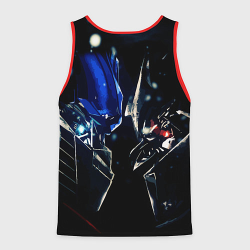 Мужская майка без рукавов Тансформеры Оптимус и Мегатрон 2022 / 3D-Красный – фото 2