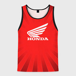Майка-безрукавка мужская Honda красные линии, цвет: 3D-черный