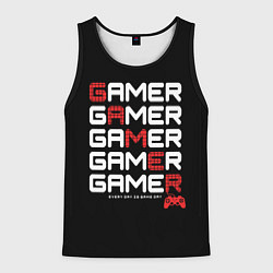 Майка-безрукавка мужская GAMER - GAMER - GAMER, цвет: 3D-черный