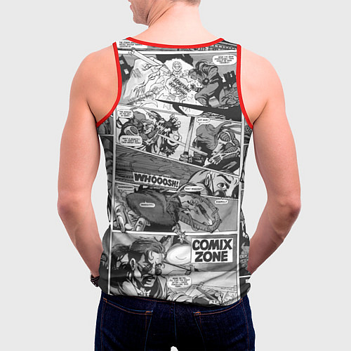 Мужская майка без рукавов Gray comix / 3D-Красный – фото 4