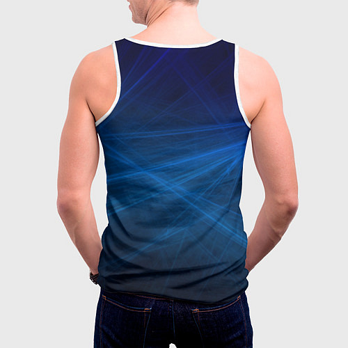 Мужская майка без рукавов Honda - Blue / 3D-Белый – фото 4