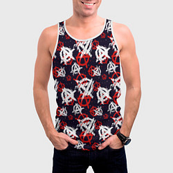 Майка-безрукавка мужская Анархия текстура, цвет: 3D-белый — фото 2