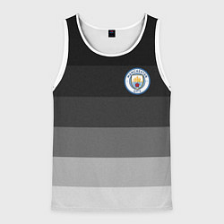 Майка-безрукавка мужская Манчестер Сити, Manchester City, Серый градиент, цвет: 3D-белый