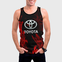 Майка-безрукавка мужская Toyota Red Fire, цвет: 3D-черный — фото 2