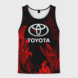 Майка-безрукавка мужская Toyota Red Fire, цвет: 3D-черный
