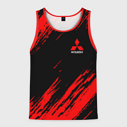 Майка-безрукавка мужская Mitsubishi Texture Red, цвет: 3D-красный