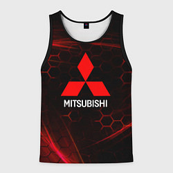 Майка-безрукавка мужская Mitsubishi красные соты, цвет: 3D-черный