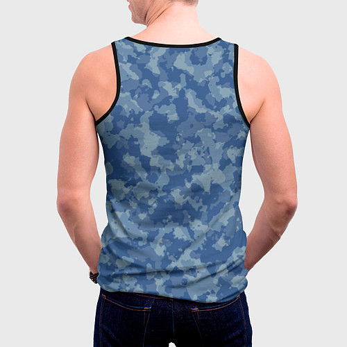 Мужская майка без рукавов 23 февраля - Папа лучший в мире / 3D-Черный – фото 4