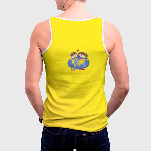 Мужская майка без рукавов Девочка из Советского Атласа Мир / 3D-Белый – фото 4