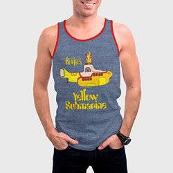 Майка-безрукавка мужская On a Yellow Submarine 3D, цвет: 3D-красный — фото 2