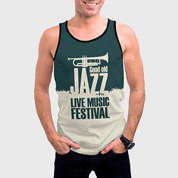 Майка-безрукавка мужская Джаз Живая Музыка, цвет: 3D-черный — фото 2