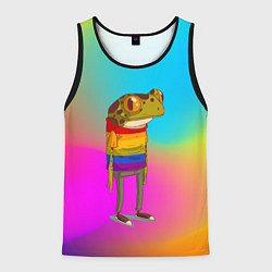 Мужская майка без рукавов Радужная лягушка Rainbow Frog