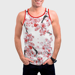 Майка-безрукавка мужская Ранняя сакура, цвет: 3D-красный — фото 2