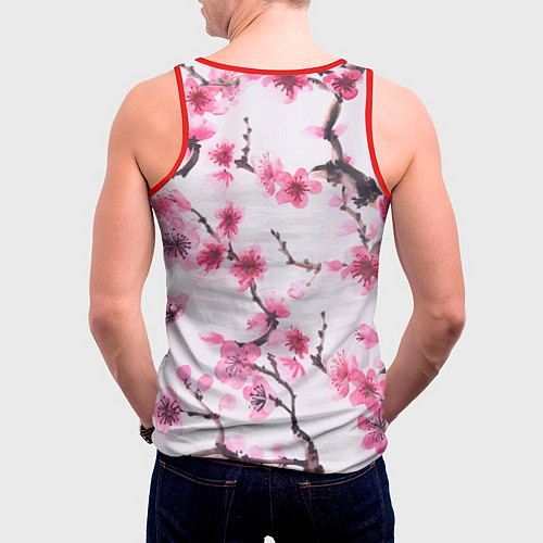 Мужская майка без рукавов Мазки весны / 3D-Красный – фото 4
