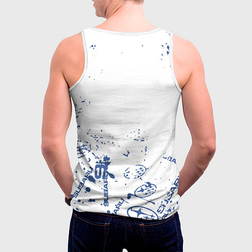 Мужская майка без рукавов Subaru брызги / 3D-Белый – фото 4