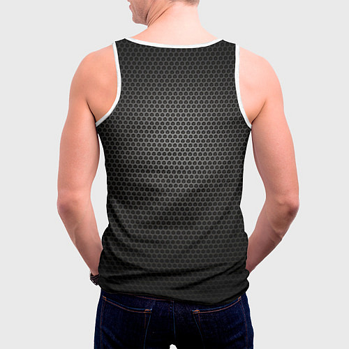 Мужская майка без рукавов Audi карбон / 3D-Белый – фото 4