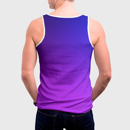 Мужская майка без рукавов Крест в неоне / 3D-Белый – фото 4