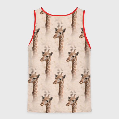 Мужская майка без рукавов Голова жирафа паттерн / 3D-Красный – фото 2