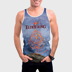 Майка-безрукавка мужская Elden Ring, Logo, цвет: 3D-белый — фото 2