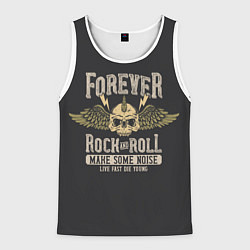 Майка-безрукавка мужская FOREVER ROCK AND ROLL, цвет: 3D-белый