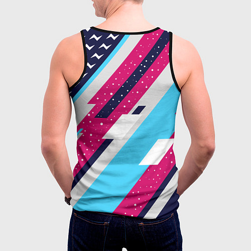 Мужская майка без рукавов Abstraction with lightning bolts / 3D-Черный – фото 4