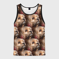 Майка-безрукавка мужская Мордочка песика, цвет: 3D-черный