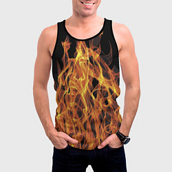 Майка-безрукавка мужская Flame Pattern, цвет: 3D-черный — фото 2