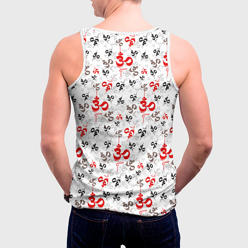 Мужская майка без рукавов Мантра ОМ АУМ / 3D-Белый – фото 4