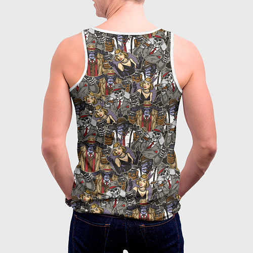 Мужская майка без рукавов Гангстеры Мафиози / 3D-Белый – фото 4