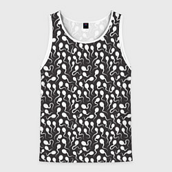 Майка-безрукавка мужская Головастики, цвет: 3D-белый