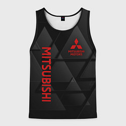 Майка-безрукавка мужская Mitsubishi Геометрия треугольники, цвет: 3D-черный