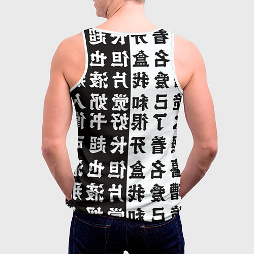 Мужская майка без рукавов Шинобу Кочо и иероглифы Клинок рассекающий демонов / 3D-Белый – фото 4
