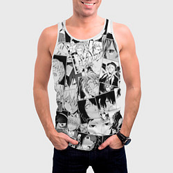 Майка-безрукавка мужская Bungo Stray Dogs pattern, цвет: 3D-белый — фото 2