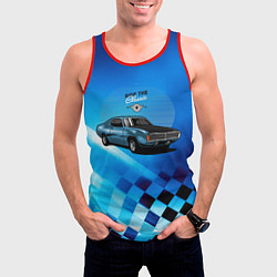Майка-безрукавка мужская Синий Ретро-автомобиль, цвет: 3D-красный — фото 2