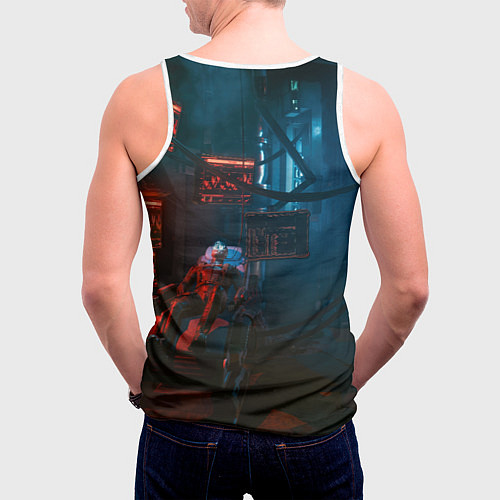 Мужская майка без рукавов Panam Cyberpunk2077 Панам / 3D-Белый – фото 4