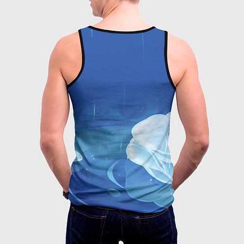 Мужская майка без рукавов Kamisato Ayato Genshin Impact / 3D-Черный – фото 4