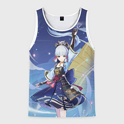 Майка-безрукавка мужская Ayaka Genshin Impact, цвет: 3D-белый