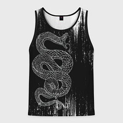 Майка-безрукавка мужская Snake Краски Змея ЧБ, цвет: 3D-черный